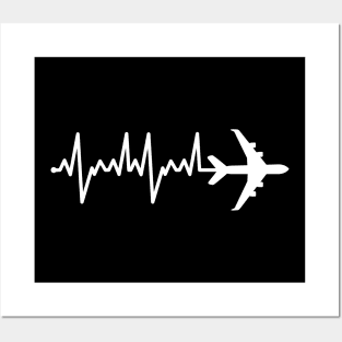 Awesome Airplane Heartbeat Pilot Piloting Aviation Posters and Art